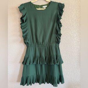 TCEC Green Ruffle Mini Dress